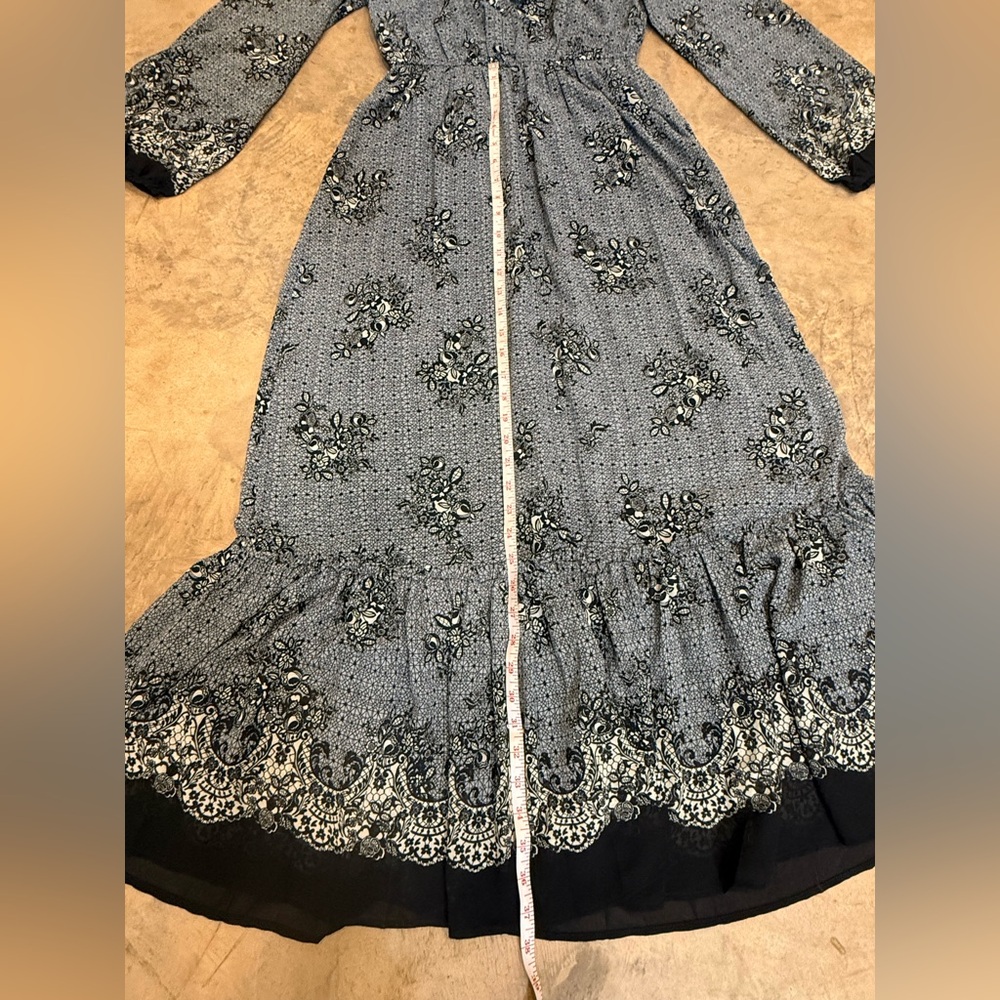 Lovestich Border Print Long Sleeve Maxi Dress - Picture 5 of 7